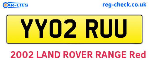 YY02RUU are the vehicle registration plates.