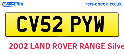 CV52PYW are the vehicle registration plates.