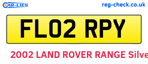 FL02RPY are the vehicle registration plates.