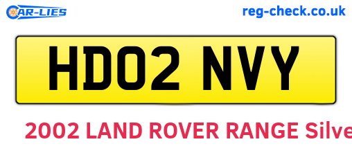 HD02NVY are the vehicle registration plates.