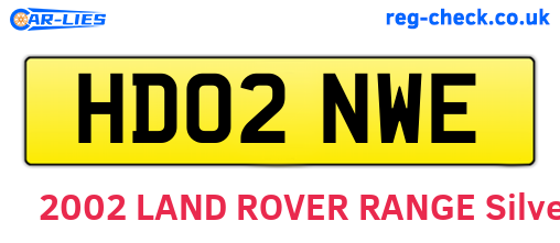 HD02NWE are the vehicle registration plates.