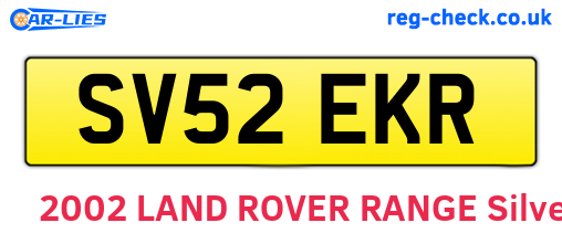 SV52EKR are the vehicle registration plates.