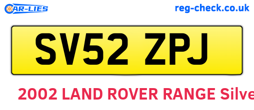 SV52ZPJ are the vehicle registration plates.
