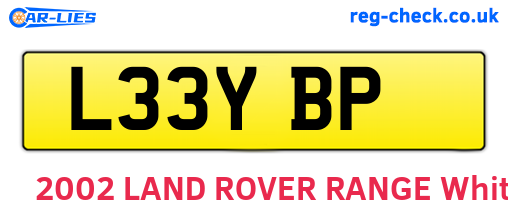 L33YBP are the vehicle registration plates.