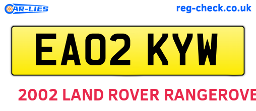EA02KYW are the vehicle registration plates.
