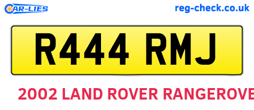 R444RMJ are the vehicle registration plates.