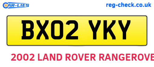 BX02YKY are the vehicle registration plates.