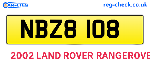 NBZ8108 are the vehicle registration plates.