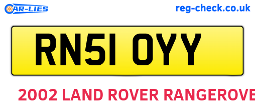 RN51OYY are the vehicle registration plates.