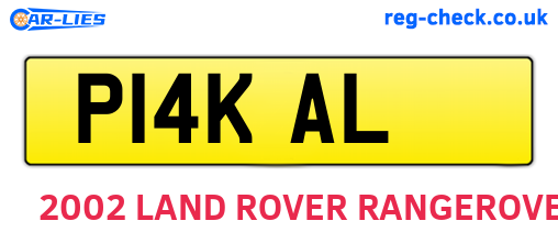 P14KAL are the vehicle registration plates.