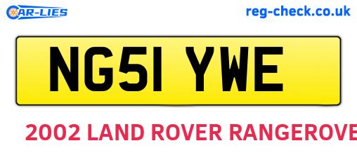 NG51YWE are the vehicle registration plates.