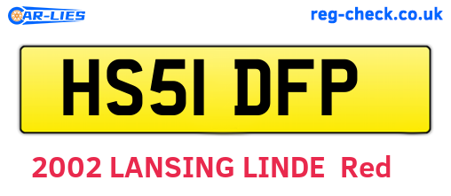 HS51DFP are the vehicle registration plates.