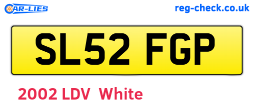 SL52FGP are the vehicle registration plates.