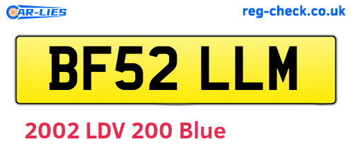 BF52LLM are the vehicle registration plates.