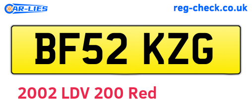BF52KZG are the vehicle registration plates.