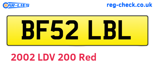 BF52LBL are the vehicle registration plates.
