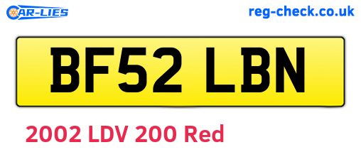 BF52LBN are the vehicle registration plates.
