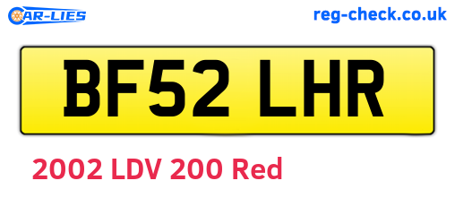BF52LHR are the vehicle registration plates.
