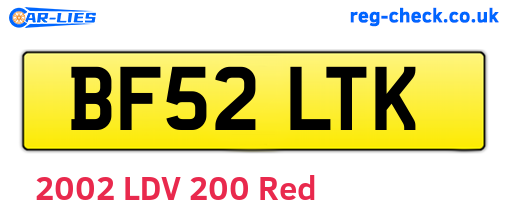 BF52LTK are the vehicle registration plates.