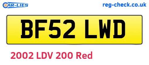 BF52LWD are the vehicle registration plates.