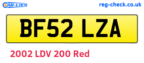 BF52LZA are the vehicle registration plates.