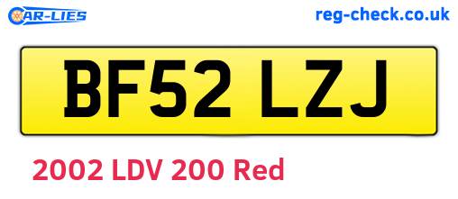 BF52LZJ are the vehicle registration plates.
