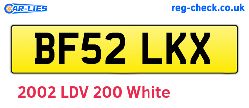 BF52LKX are the vehicle registration plates.