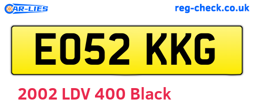 EO52KKG are the vehicle registration plates.