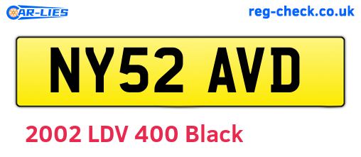 NY52AVD are the vehicle registration plates.
