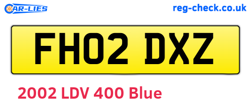 FH02DXZ are the vehicle registration plates.