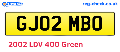 GJ02MBO are the vehicle registration plates.