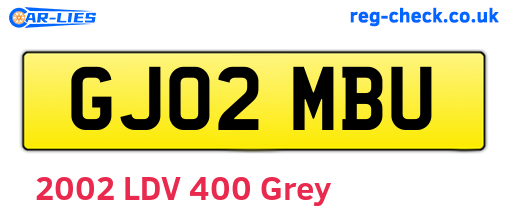 GJ02MBU are the vehicle registration plates.