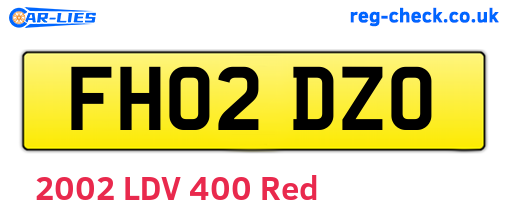 FH02DZO are the vehicle registration plates.