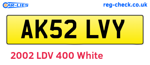 AK52LVY are the vehicle registration plates.