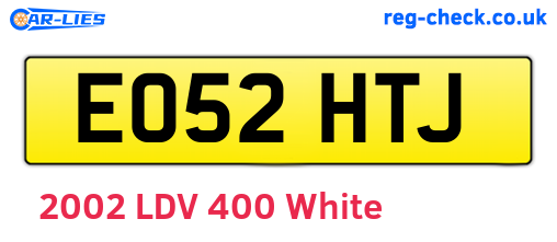 EO52HTJ are the vehicle registration plates.
