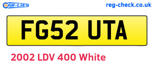 FG52UTA are the vehicle registration plates.