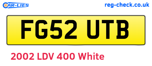 FG52UTB are the vehicle registration plates.
