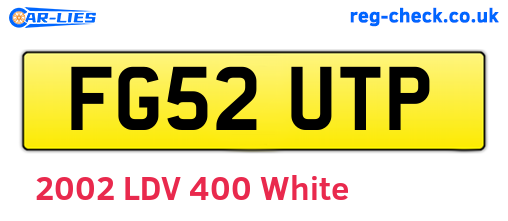 FG52UTP are the vehicle registration plates.