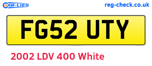 FG52UTY are the vehicle registration plates.