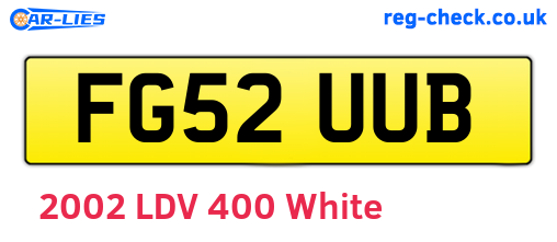 FG52UUB are the vehicle registration plates.
