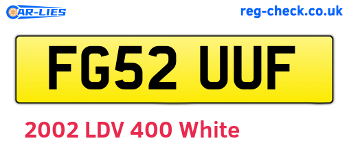 FG52UUF are the vehicle registration plates.