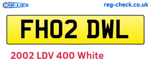 FH02DWL are the vehicle registration plates.