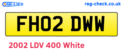 FH02DWW are the vehicle registration plates.