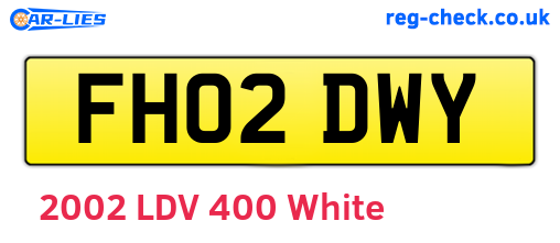 FH02DWY are the vehicle registration plates.
