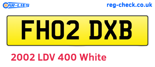 FH02DXB are the vehicle registration plates.