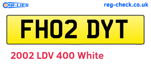 FH02DYT are the vehicle registration plates.