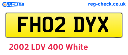 FH02DYX are the vehicle registration plates.