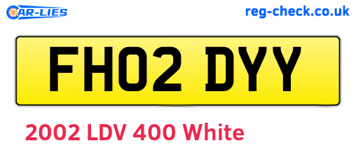 FH02DYY are the vehicle registration plates.