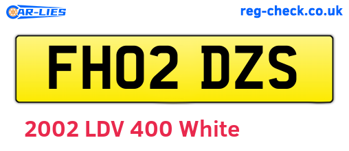 FH02DZS are the vehicle registration plates.