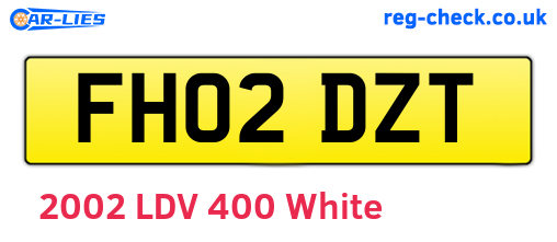 FH02DZT are the vehicle registration plates.